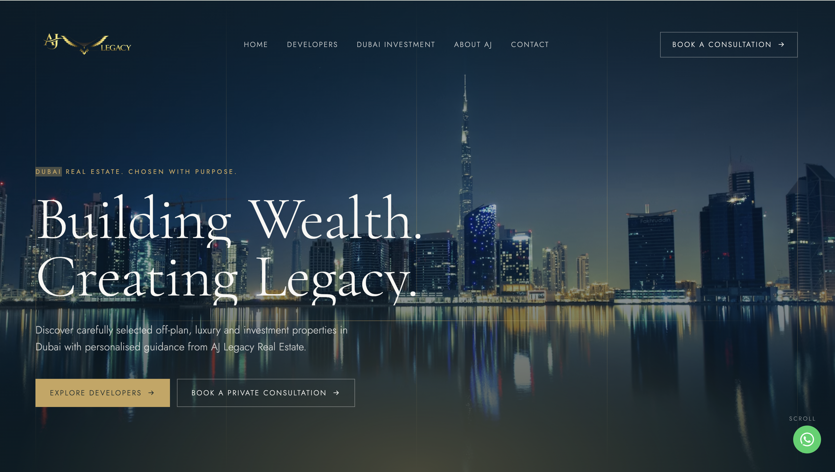 AJ Legacy Real Estate — Web · React · Motion